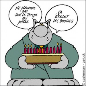 "Bon anniversaire Joseph" : Le chat de Philippe Geluck dit "Ne pleurons pas sur le temps qui passe, ça éteint les bougies